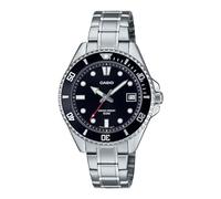 Casio MDV10D-1A1V Unisex Dive Inspired 38 mm Stainless Steel Black Dial Sports Watch, Black, Classic