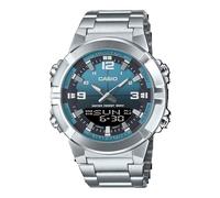 Casio Men Analog-Digital Analogue Watch with Stainless Steel Strap AMW-870DA-2A2VDF
