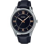 Casio Men Analog Quartz Watch with Leather Strap A2035