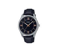 Casio Men Analog Quartz Watch with Leather Strap A2035