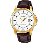 Casio Men Analog Quartz Watch with Leather Strap MTP-V004G-7