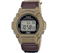 Casio Men’s Digital Watch W-219HB- Illuminator- Fabric/Nylon Band -Green / Brown