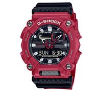 Casio Men's 50.00mm Quartz Watch with Black Analogue - Digital dial and Red Resin Strap GA-900-4AER