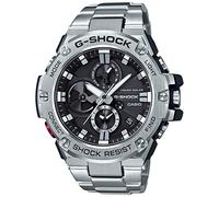 Casio Men's 54.00mm Solar Watch with Grey Analogue dial and Silver Metal Strap GST-B100D-1AER