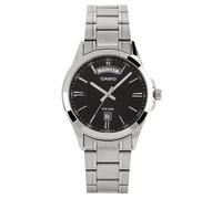 Casio Men's Analog Silver Metal Band Watch MTP-1381D-1AVDF - Classic Black Dial