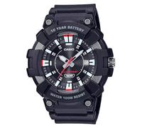Casio Men's Black and Red Resin Strap Analogue Watch MW-610H-1AVEF