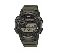 Casio Mens Black Dial Green Strap Digital Watch
