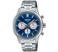 Casio Edifice Chronograph Men's Watch Steel/Blue EFR-575D-2AEF, silver, Modern