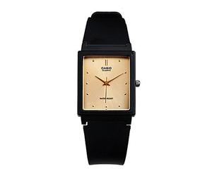 Casio Men's Classic Analog MQ38-9A Black Resin Quartz Watch with Gold Dial