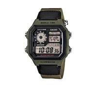 Casio Men's Core AE1200WHB-3B Green Nylon Quartz Watch with Digital Dial