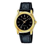 Casio Men's Core MTP1096Q-1A Black Leather Quartz Watch with Black Dial