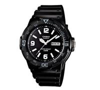 Casio Mens Day Date Black Dial & Black Rubber Strap Watch - MRW-200H-1B2VDF