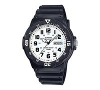 Casio Mens Day Date White Dial & White Rubber Strap Watch - MRW-200H-7BVDF