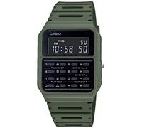Casio Mens Digital Calculator Retro Dial with Green Plastic Strap Watch - CA-53W