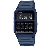 Casio Mens Digital Calculator Retro Dial with Plastic Blue Strap Watch