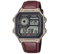 Casio Men's Digital Quartz Watch with Leather Strap AE-1200WHL-5AVEF