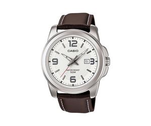 CASIO Men's Leather Analog Watch MTP-1314L-7AVDF - 50 mm - Brown