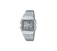 Casio Men's Metal Band Wrist Watch A500WA-7 - Retro Digital Design with World Ti
