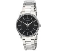 Casio Men's MTP1303D-1AV Silver Stainless-Steel Quartz Watch with Black Dial