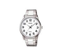 Casio Men's MTP1303D-7BV Silver Stainless-Steel Quartz Watch with White Dial
