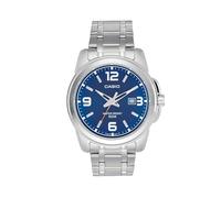 Casio Men's MTP1314D-2AV Silver Stainless-Steel Quartz Watch with Blue Dial