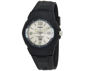 Casio Men's MW600F-7AV Black Resin Quartz Watch with Silver Dial