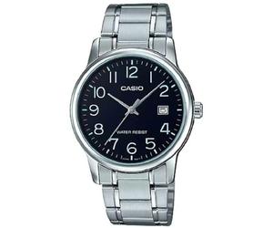 Casio Mens Quartz Classic Grey Stainless Steel Band Brass Case Analog Display Black Wristwatch MTP-V002D-1B