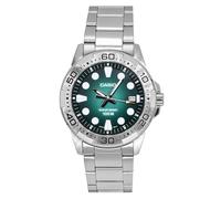 Casio MTD-140D-3AVDF - Men's Watch Standard Analogue, Green Dial, Stainless Steel, WR 100M, Steel Bracelet, Date