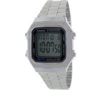 Casio Men's Vintage A178WA-1A Silver Stainless-Steel Quartz Watch with Grey Dial