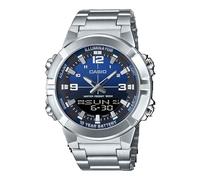 Casio Men's Watch AMW-870DA-2A1V - Analog Digital Combination Mineral Glass Stainless Steel Telemo Stopwatch Timer Water Resistant to 50M