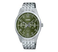 Casio Men's Watch, Black Dial, Silver Strap