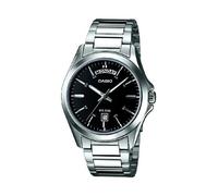 Casio Men's Watch MTP-1370D-1 A1VEF - Standard - Analogue Quartz - Black Dial - Steel Bracelet Silver