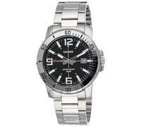 Casio Men's Watch - MTP-VD01D-1BVUDF Black Dial, Silver Band, Silver, Dress