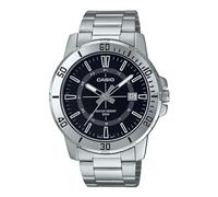 CASIO Men's Watch - MTP-VD01D-1CVUDF Black Dial, Silver Band, Silver, Bracelet