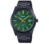 Casio Men's Watch - MTP-VD02B-1EUDF Black Dial, Black/Green, Modern