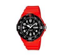 Casio MRW-200HC-4 Men's Analogue Quartz Watch with Resin Strap, Red/Black, Strap.