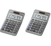 CASIO MS-100FM Desk Calculator 10-Digit, Metal Front, Tax, Cost/Sell/Margin (Pack of 2)