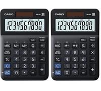 CASIO MS-10F Desk Calculator 10-Digit, Tax, Currency (Pack of 2)