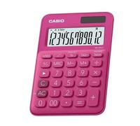 Casio MS-20UC Desk Calculator Big Button Pink Plastic LCD Display Profit Margin Tax & Time Calculation Large Buttons Solar Battery Powered Ideal for Office, School & Business