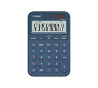 CASIO MS-20YC small desktop calculator with time calculation, navy blue