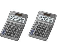 CASIO MS-80F Desk Calculator 8-Digit, Metal Front, Tax, Currency (Pack of 2)
