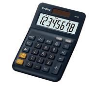 CASIO MS-8E Desktop Calculator 8 Digit Currency Conversion Rubber Feet Quick Correction Button Solar/Battery Operated,silver