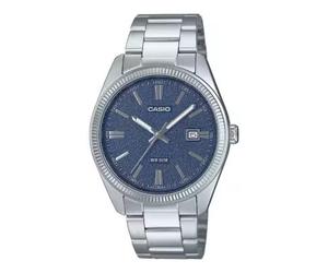 Casio MTP-1302DA-2A1V Men's Analog Watch Matte Blue Dial, Stainless Steel, Date, Mineral Glass, 50M WR - Ref. MTP-1302DA-2A1V