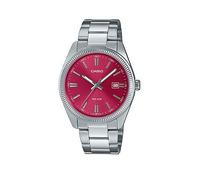 Casio MTP-1302PD-4AVEF Stainless Steel Red Dial Bracelet Watch, Red, Women Red