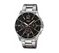 Casio MTP-1374D-1 Men's Analogue Quartz Watch with Stainless Steel Strap, Silver/Black, Bracelet