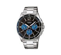 Casio MTP-1374D-2A Men's Analogue Quartz Watch with Stainless Steel Strap, Silver/Black, Casual