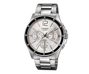 Casio MTP-1374D-7 Men's Analogue Quartz Watch with Stainless Steel Strap, Silver/Grey, One Size, Dress/Formal