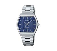 Casio MTP-B140D-2AVDF Unisex Square Watch 36mm Case, Stainless Steel Bracelet Watch, Blue Dial, Quartz Movement, Analogue Wrist Watch, 50 Metres Water Resistant