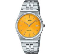 Casio MTP-B145D-9AV Men's Vintage Stainless Steel Yellow Dial 3-Hand Analog Watch, Silver, Casual