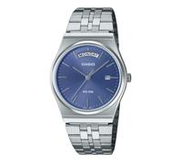 Casio MTP-B146D-2AV Men's Vintage Stainless Steel Blue Dial Day Date Analog Watch, Silver, Casual